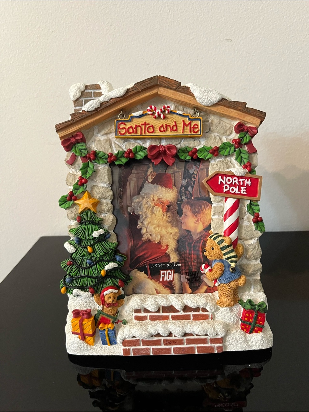 Vintage Figi Graphics 3D Santa and Me Holiday Photo Frame